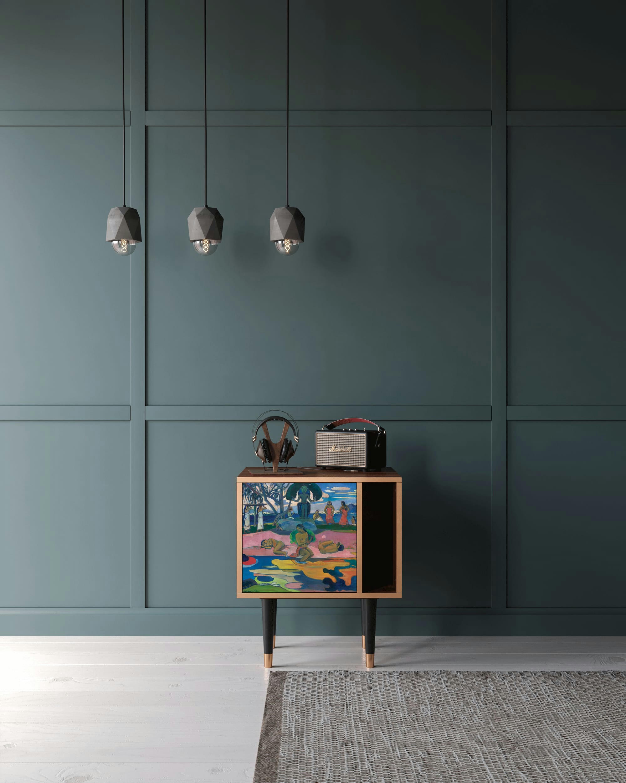 DAY OF THE GOD BY PAUL GAUGUIN - Table de chevet multicolore 1 porte L 58 cm