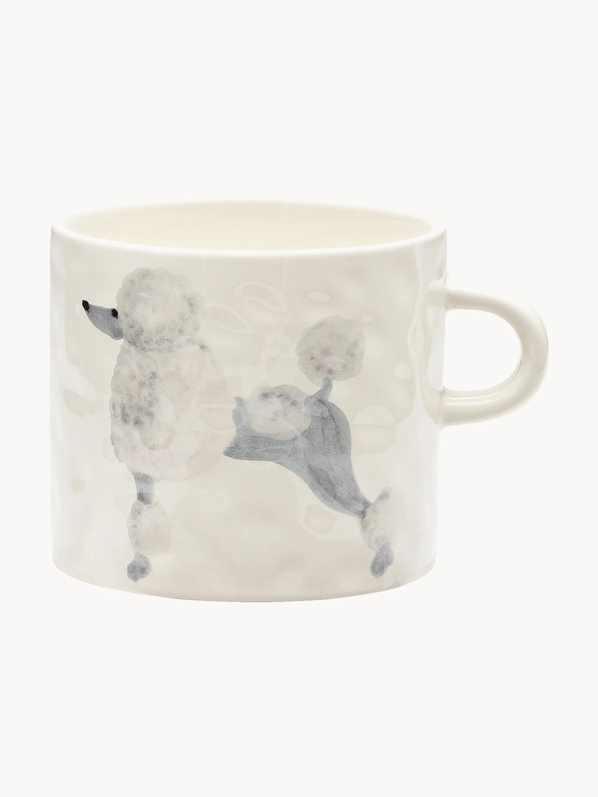 Handbemalte Keramik-Tasse Poodle