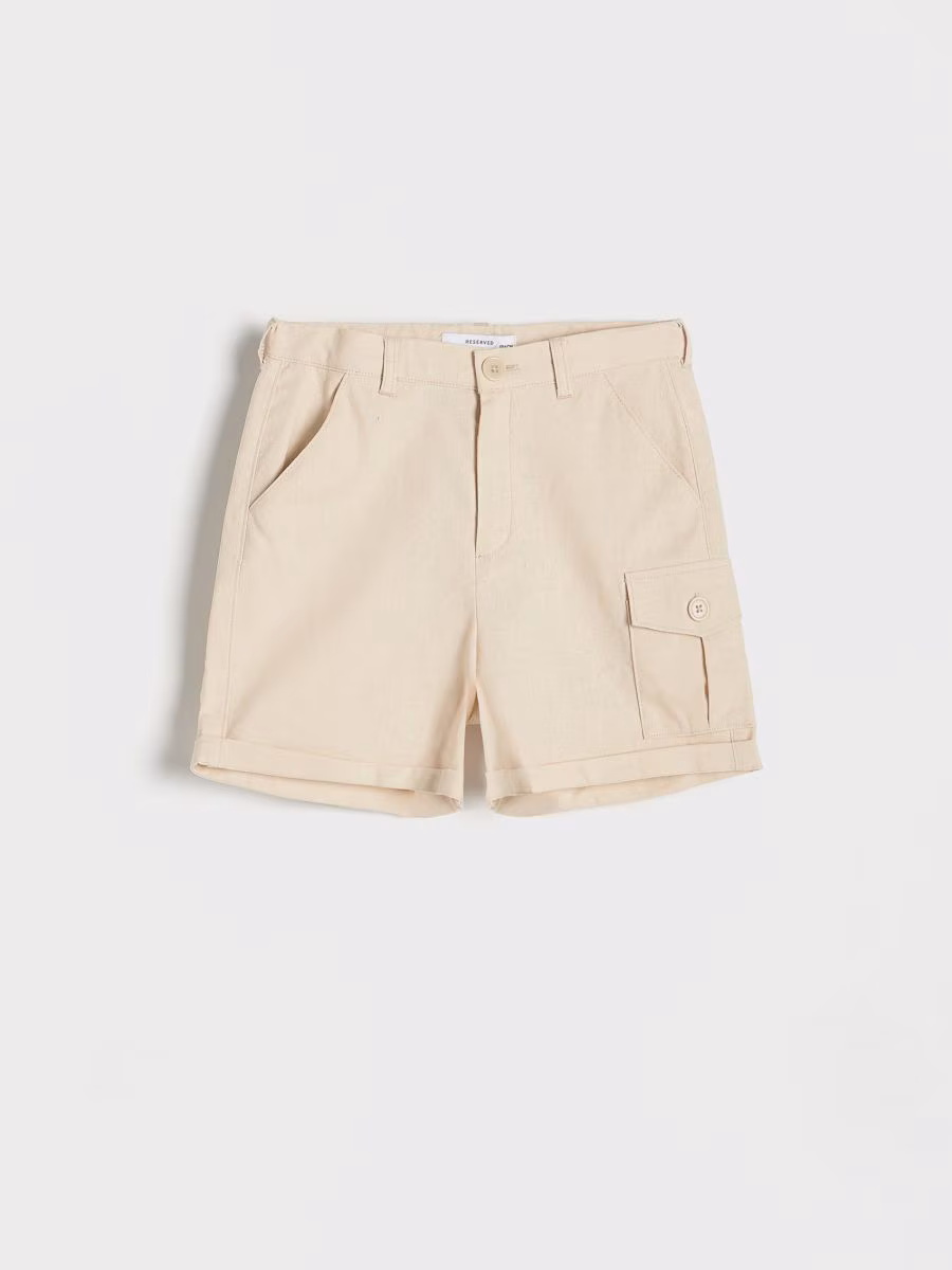Linen Rich Cargo Shorts