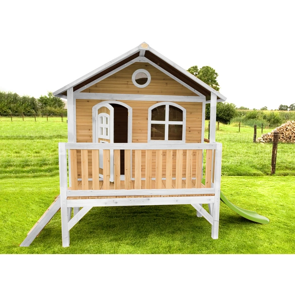 Kinderspielhaus »Stef«, BxHxT: 349 x 233 x 212 cm, Holz, braun/weiß/lindgrün