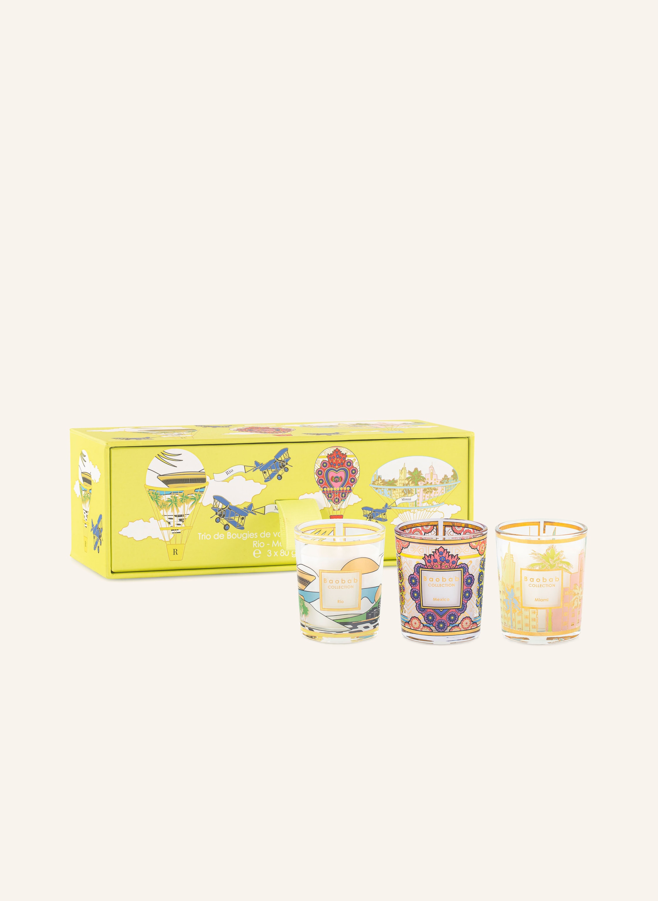 Baobab COLLECTION 3er-Set Duftkerzen TRIO TRAVEL mit Geschenkbox