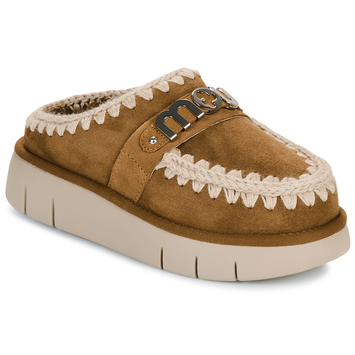 Mou - BOUNCE CLOG METAL LOGO - Brown