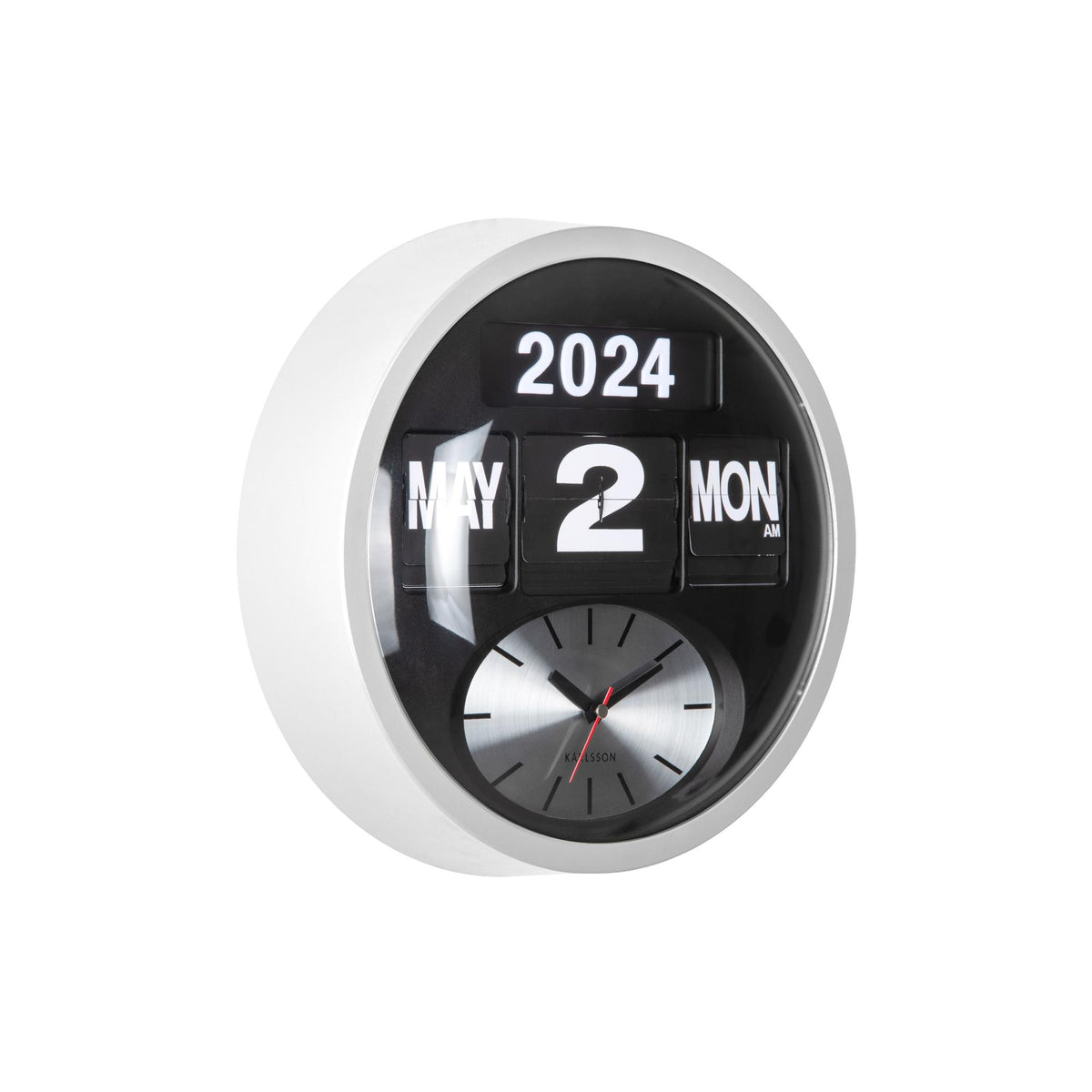 Karlsson wandklok Round Flip - wit - Ø32.6cm