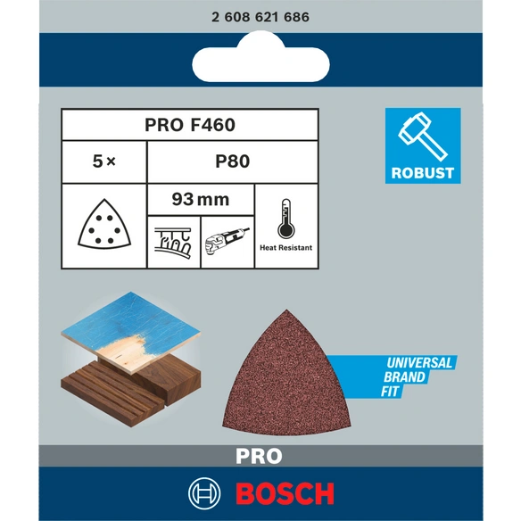 Schleifblatt-Set, Körnung 80, 5 Stück