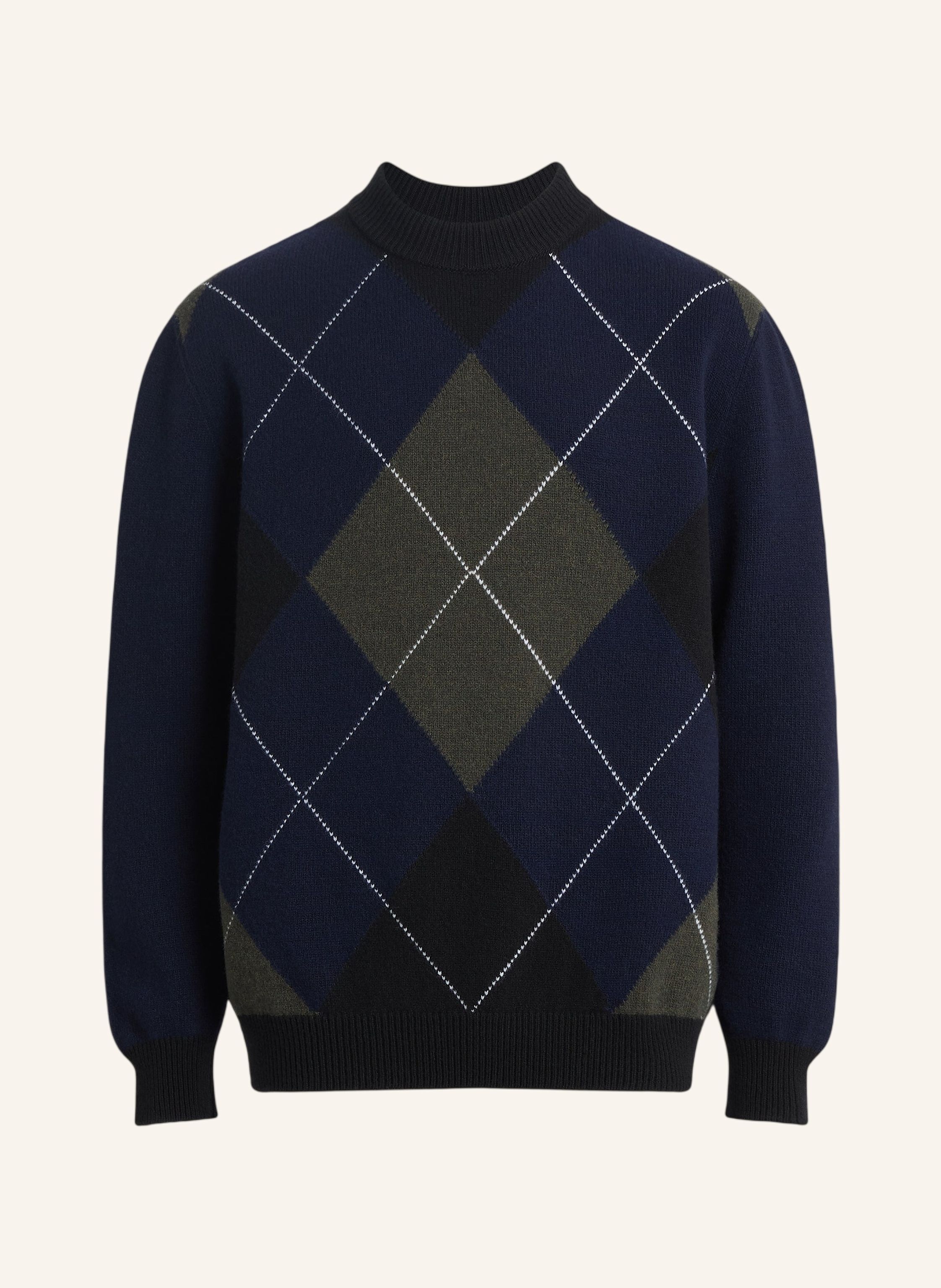 BALMAIN Pullover mit Rautenmuster aus Merinowolle