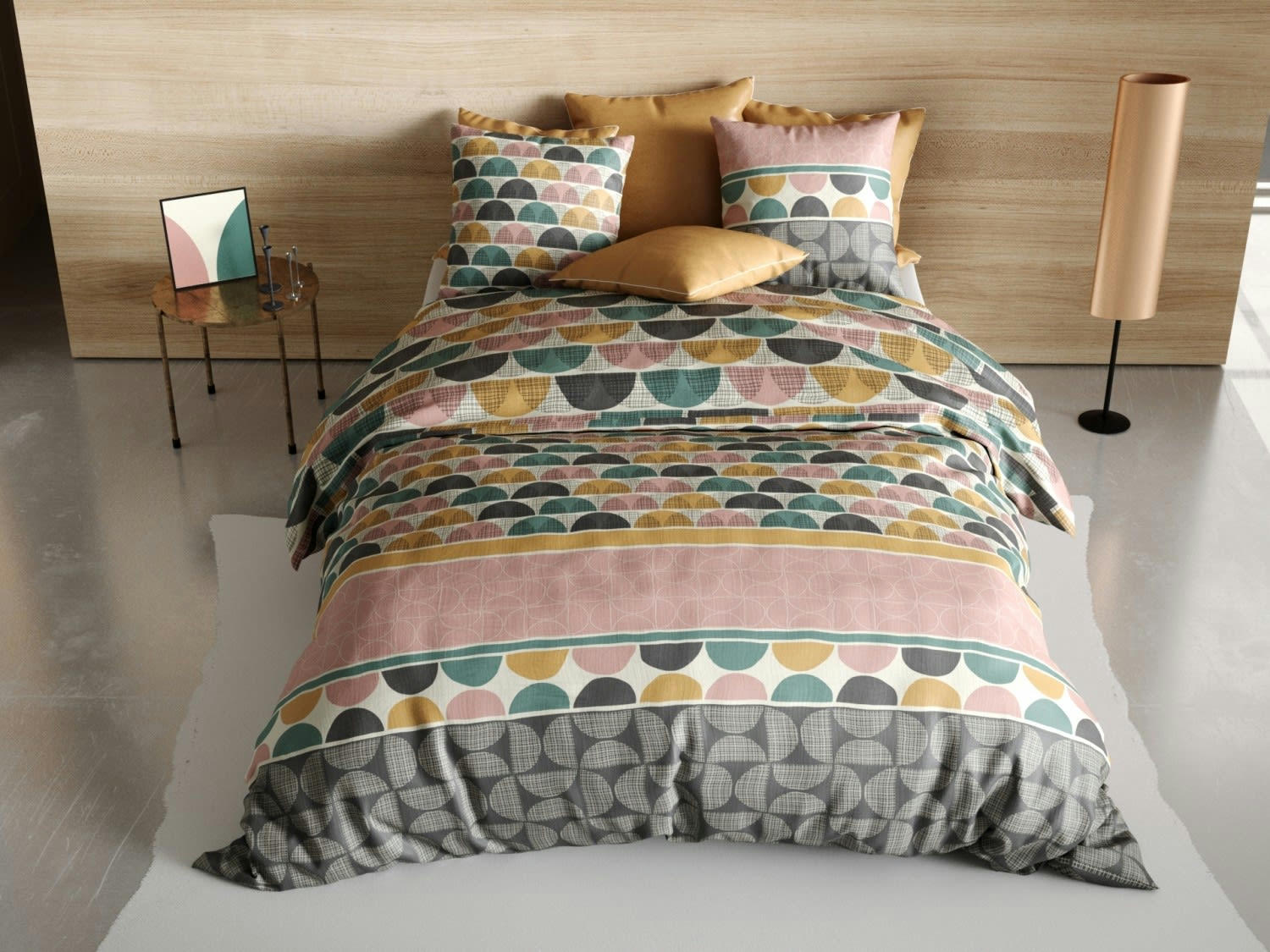 THANOS - Parure housse de couette coton rose 220x240 cm