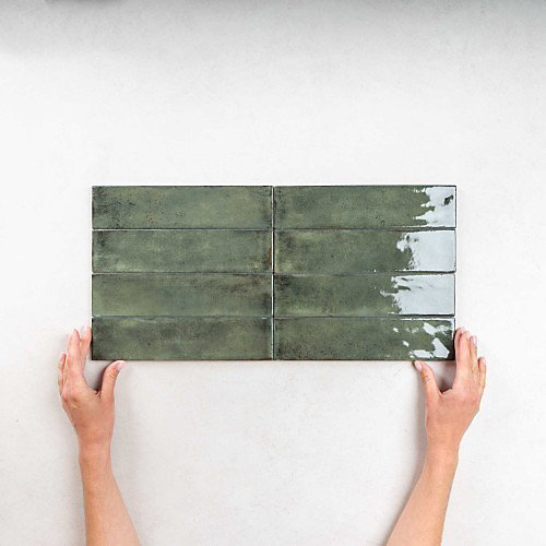 Carrelage Effet Zellige Vert FUSION Smeraldo 6x25cm - Les Carreaux de Jean