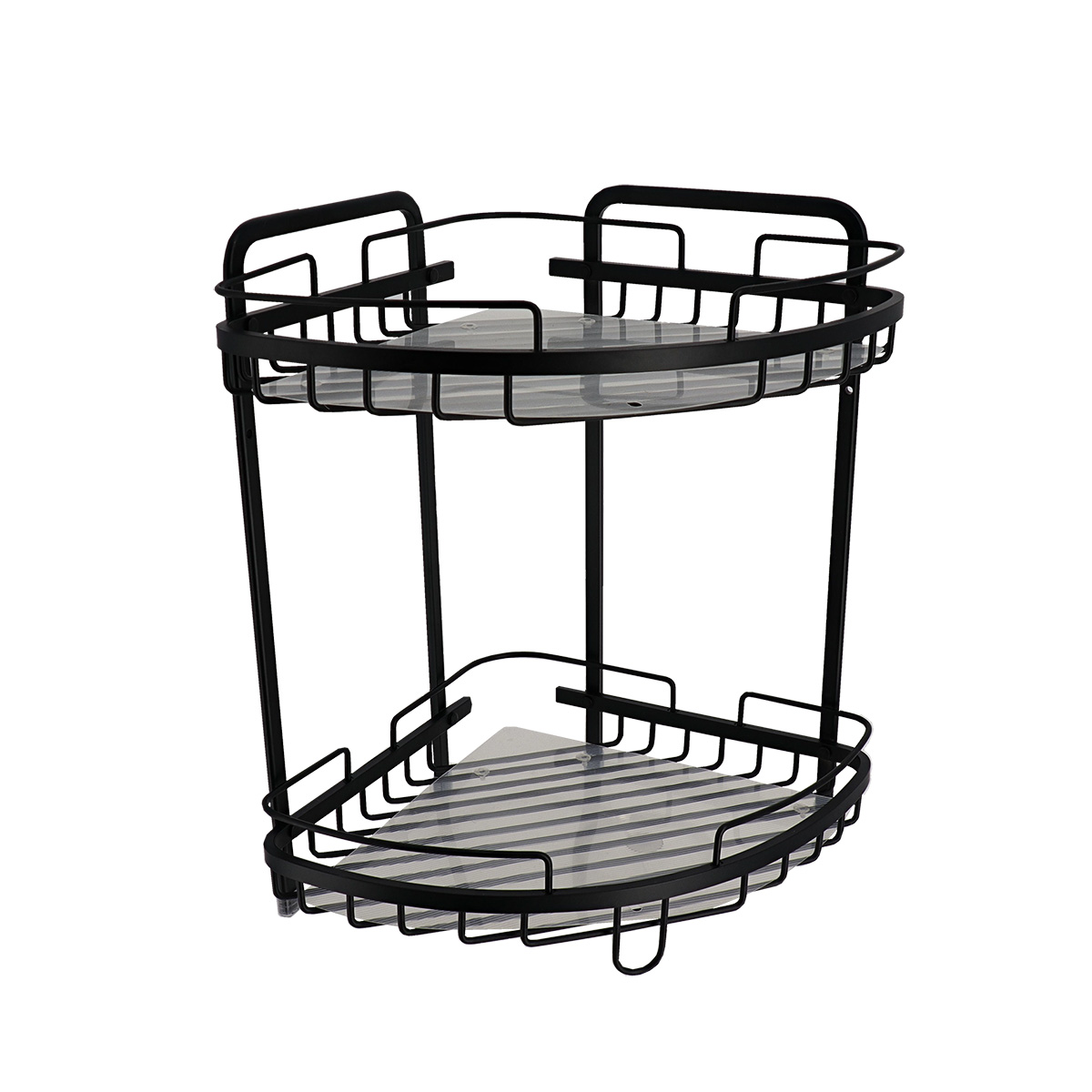 Suporte De Duche Preto Com 2 Prateleiras