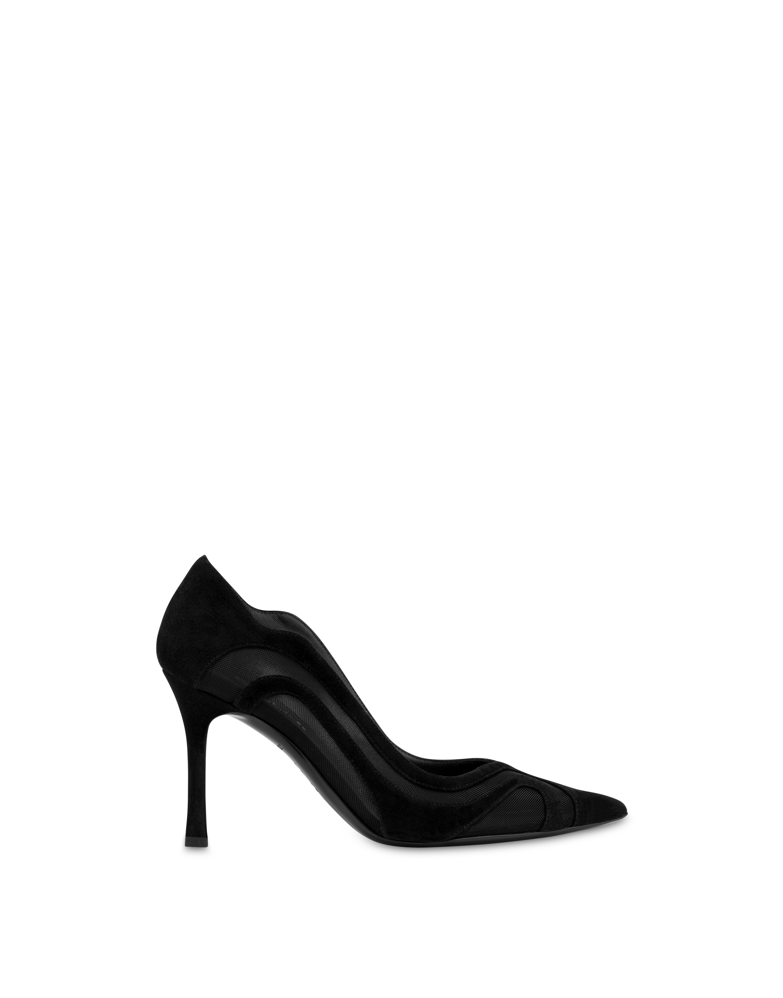 Decolleté Onda In Camoscio Nero