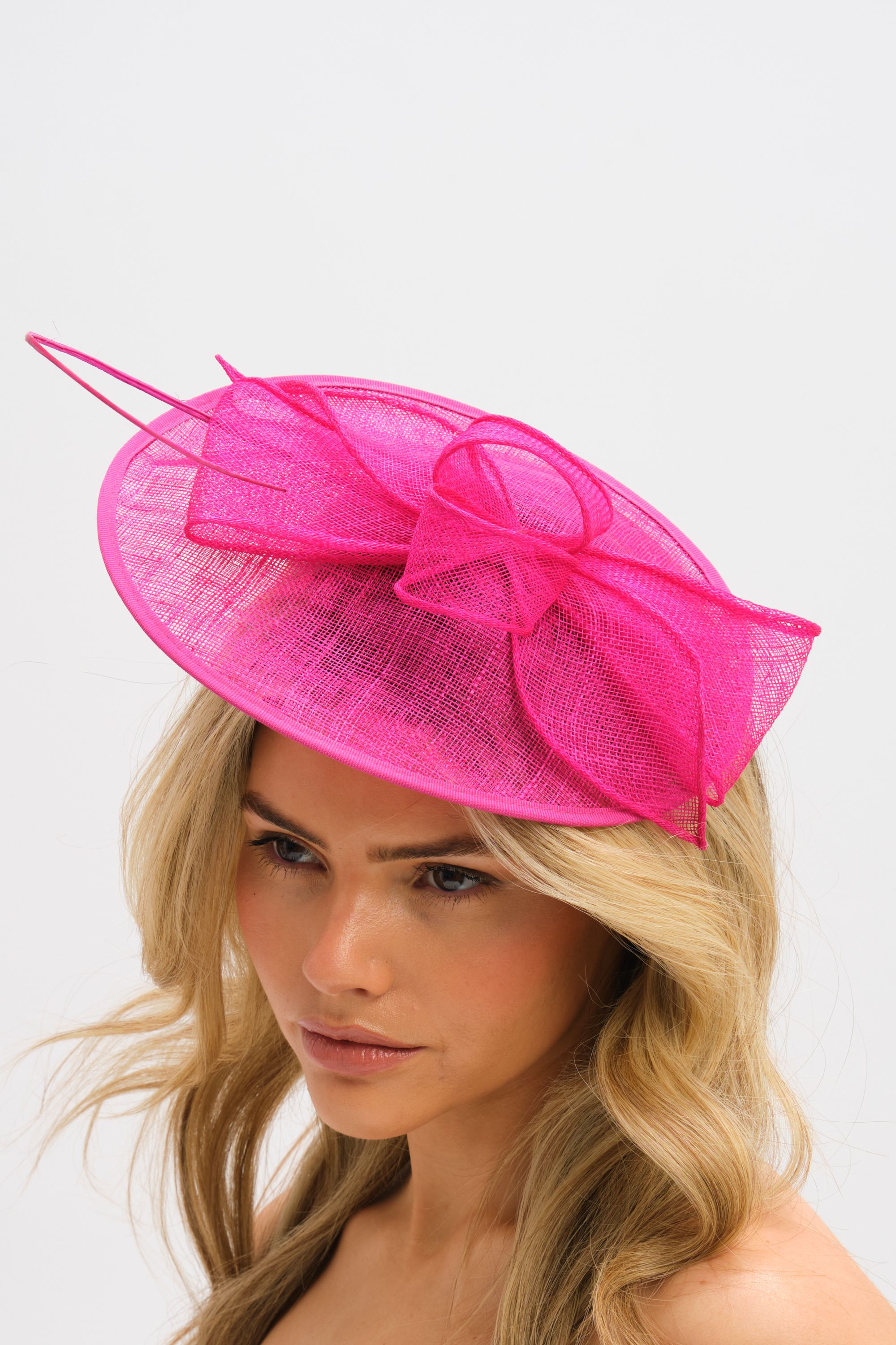 Jon Richard Fuschia Woven Bow Fascinator