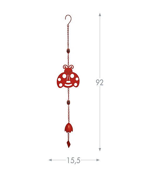 Carillon Coccinelle - H 920 mm - Rouge - Louis Moulin