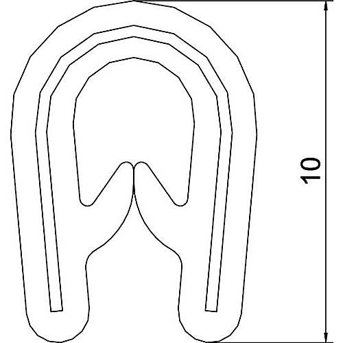 OBO Bettermann 6072909 bande de protection 10 m x 6,5 mm x 10 mm noir, insert acier