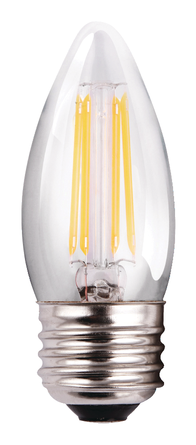 NOMA B10 E26 Base Dimmable LED Filament Light Bulbs, Warm White, 40W