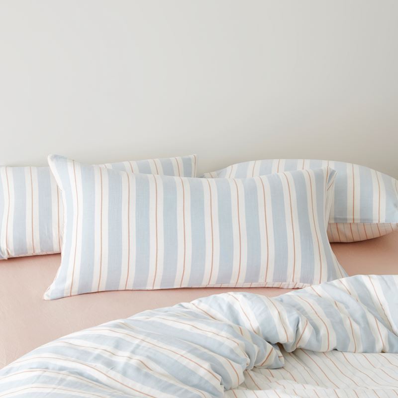 Cove Sky Blue Stripe Pillowcases