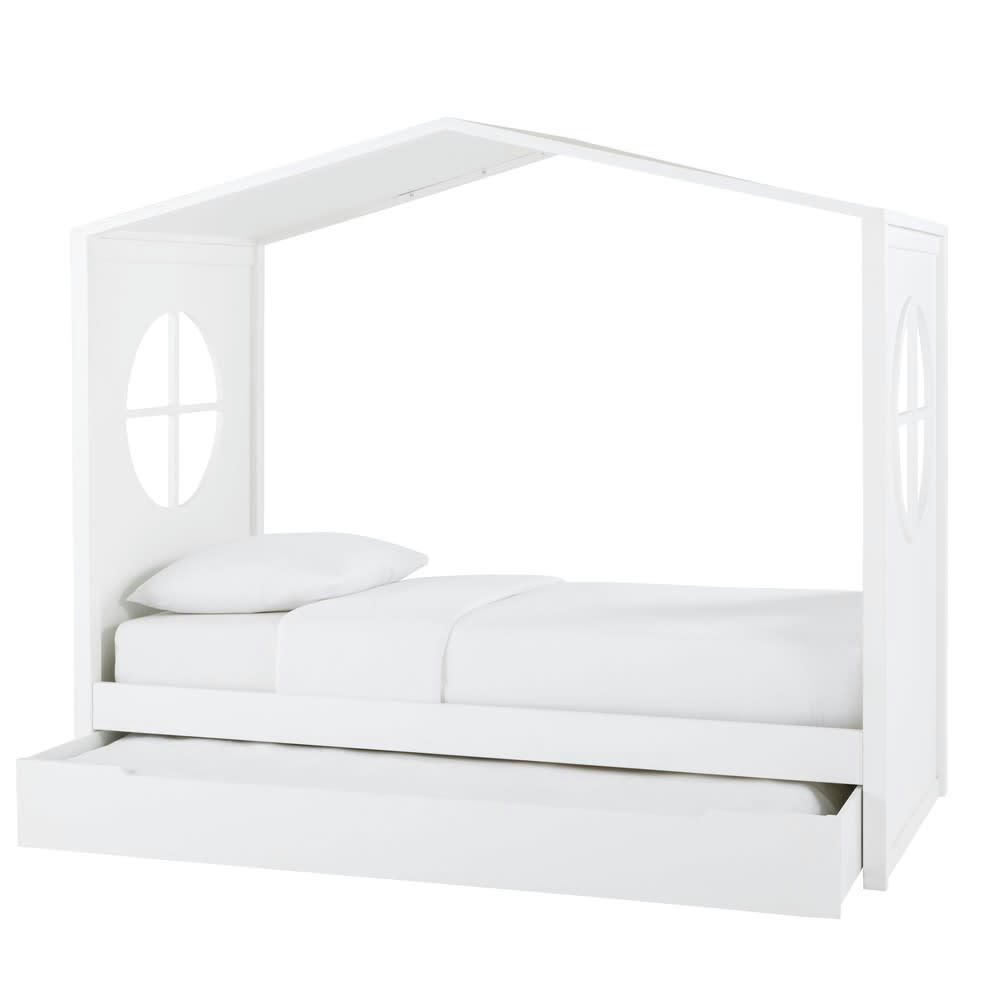 Bucolique - Lit cabane enfant 90x190 blanc