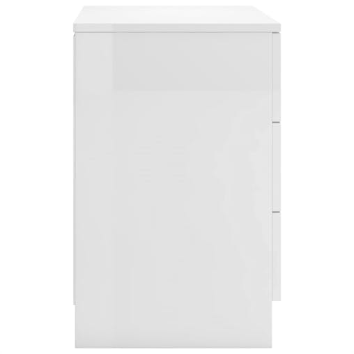 NNEVL Bedside Cabinets 2 pcs High Gloss White 38x35x56 cm Chipboard