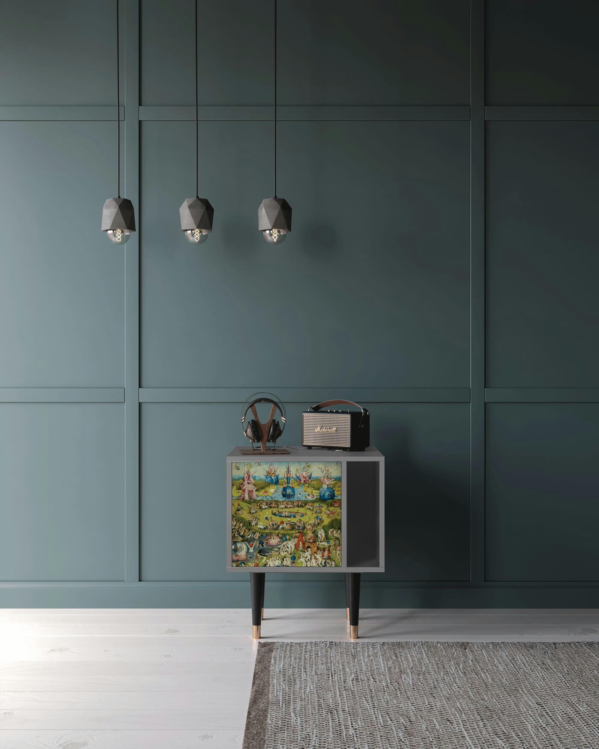 THE GARDEN BY HIERONYMUS BOSCH - Table de chevet multicolore 1 porte L 58 cm