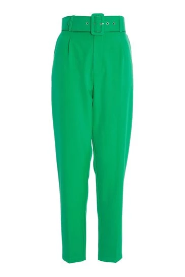 Quiz Green High Waist Tapered Trousers