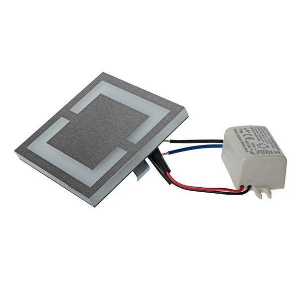 Oprawa lampa schodowa QUADRO biało-srebrna LED 0.6W 3000K 13lm Eko-Light