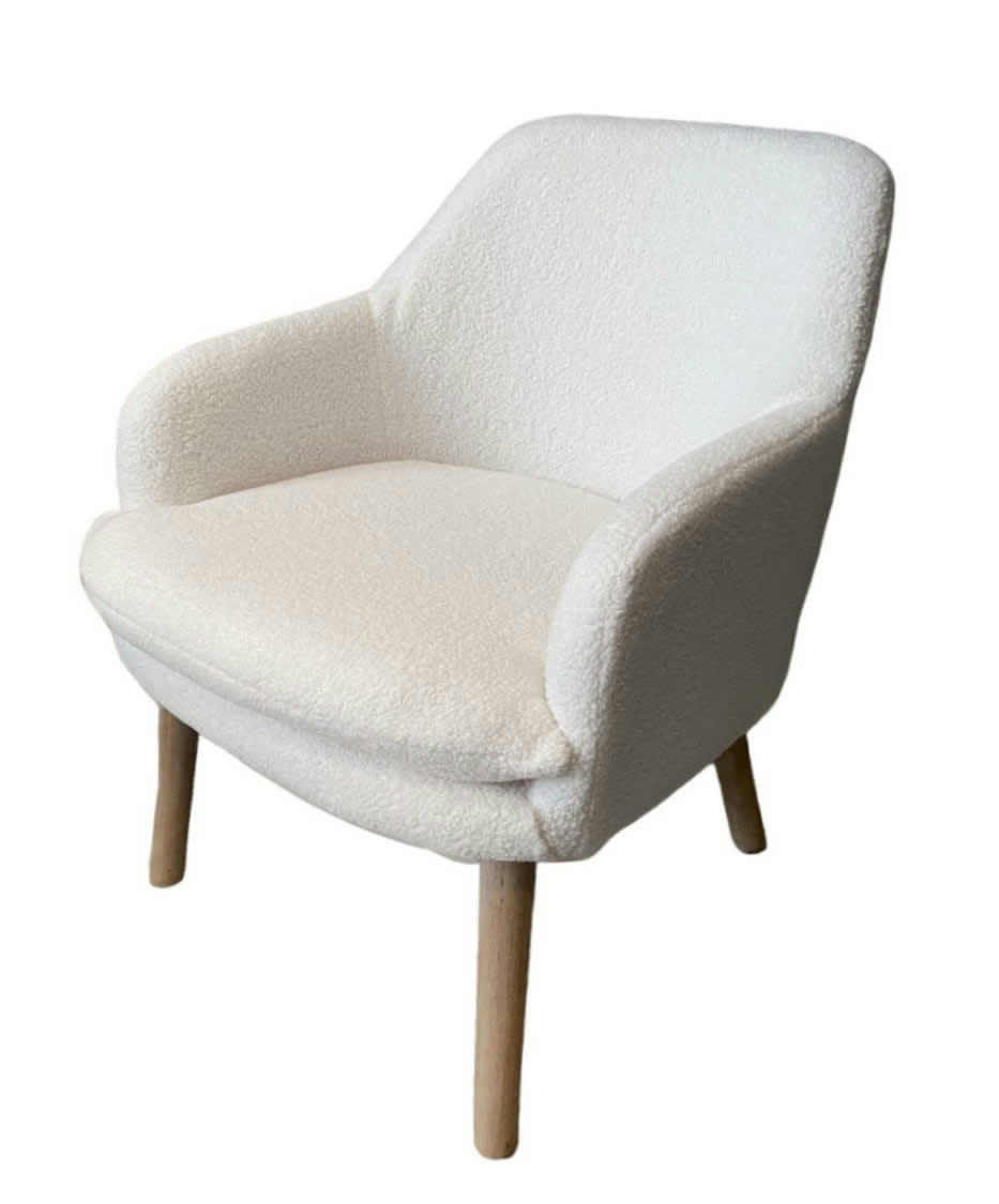 CALIN - Fauteuil teddy blanc