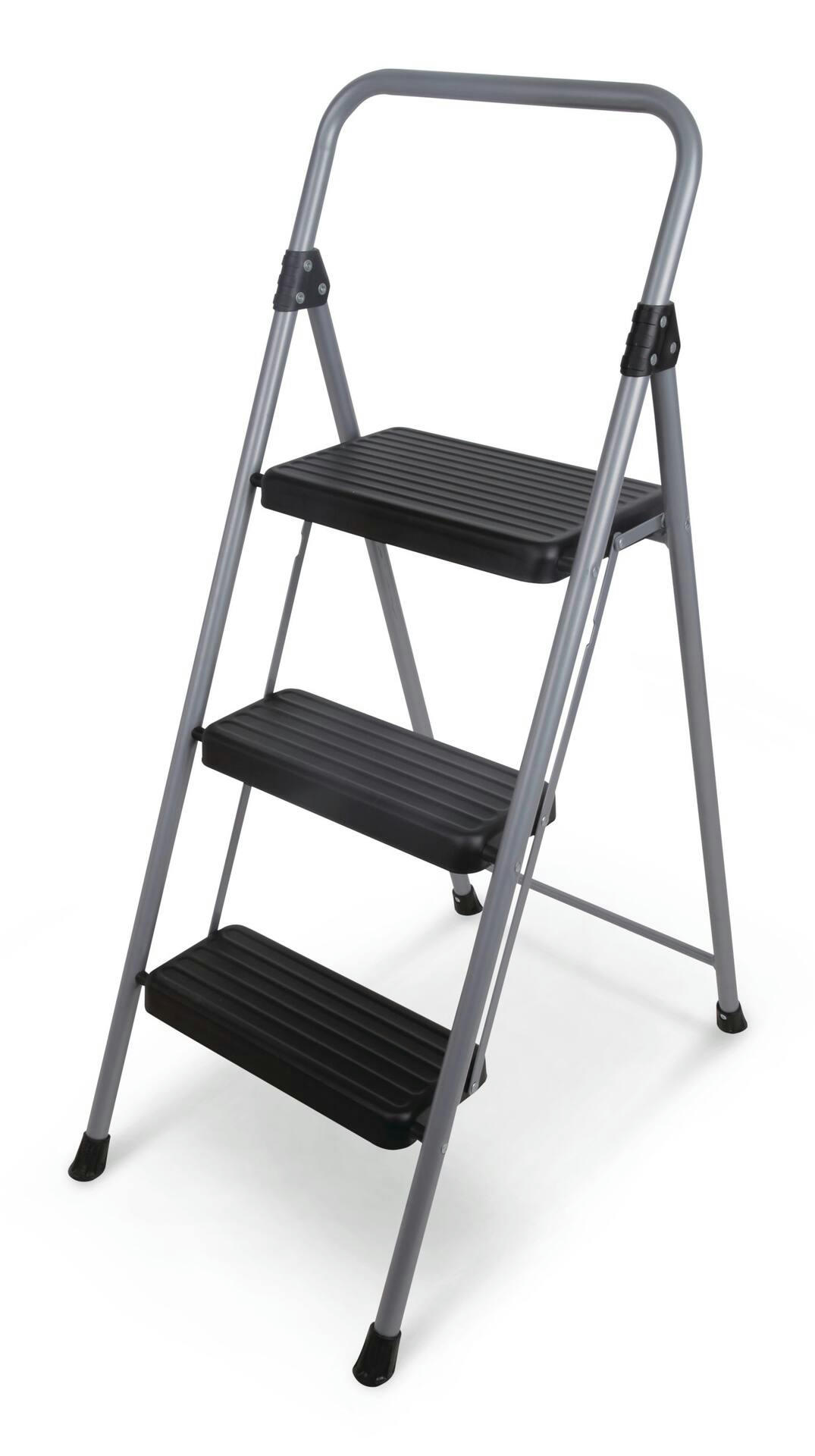 3-Step Iron/PP/PVC Slim Step Stool, 225-lb, 3.5ft