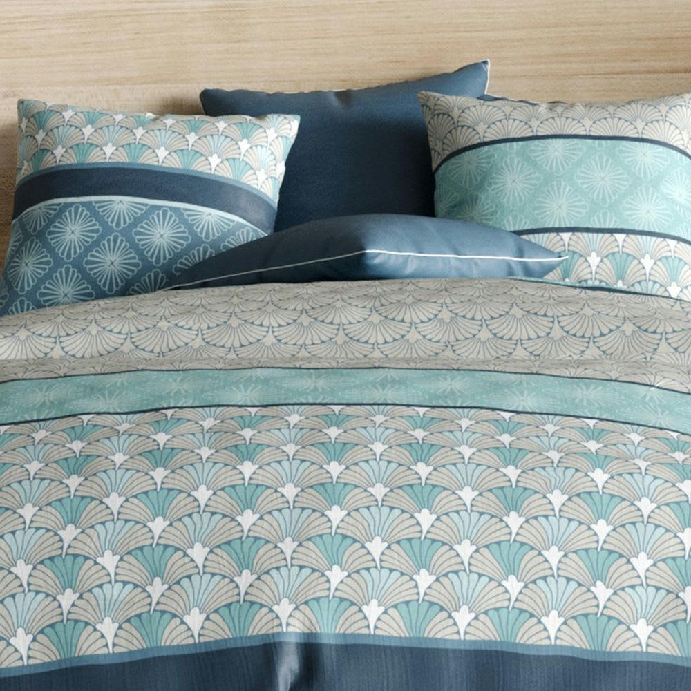 - Parure de lit 2 places coton à motifs 240x260 cm