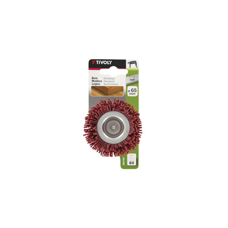 Brosse coupe avec fil en nylon rouge ø 45 mm grain 80
