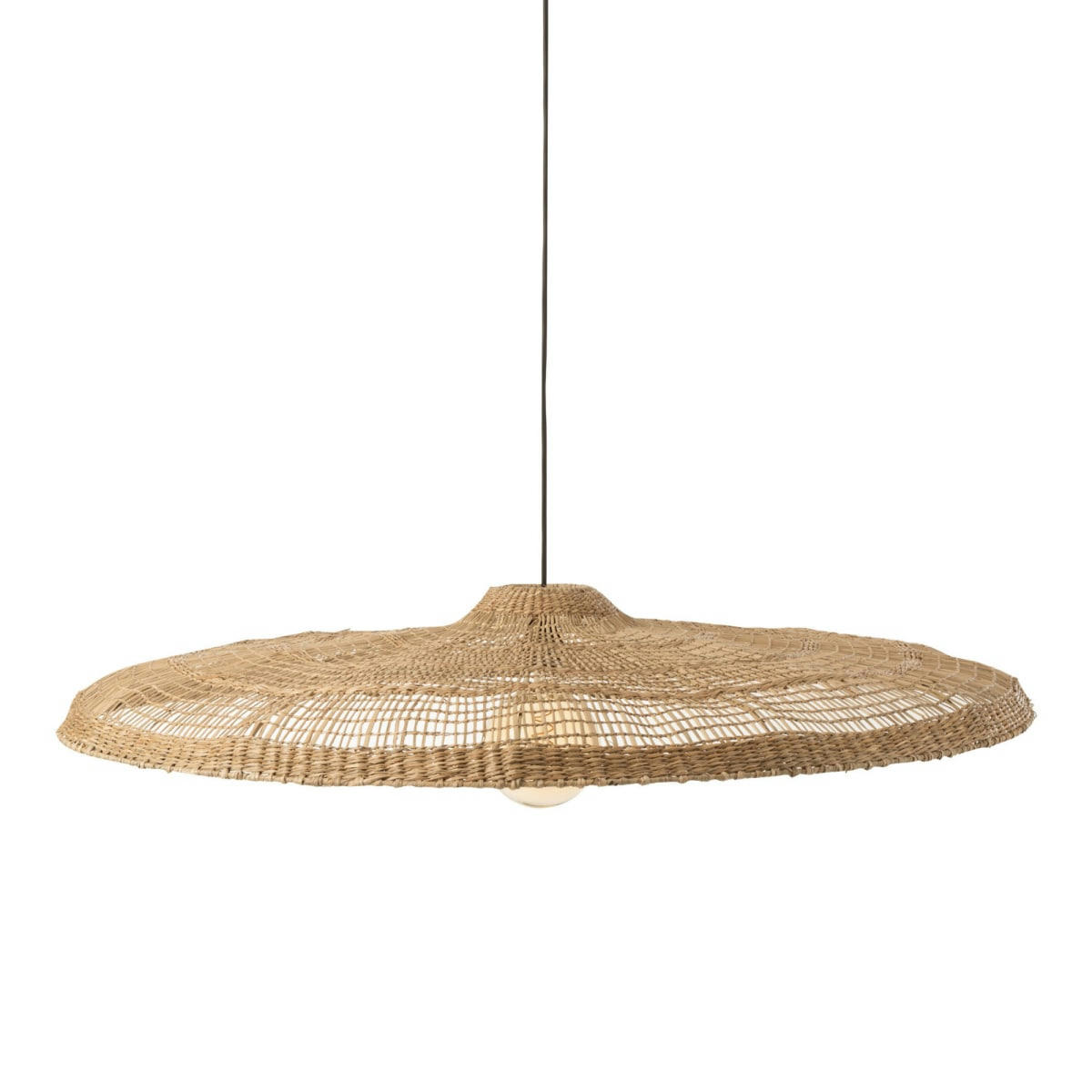 RONDETTE - Abat-jour rond large en rotin naturel 100cm