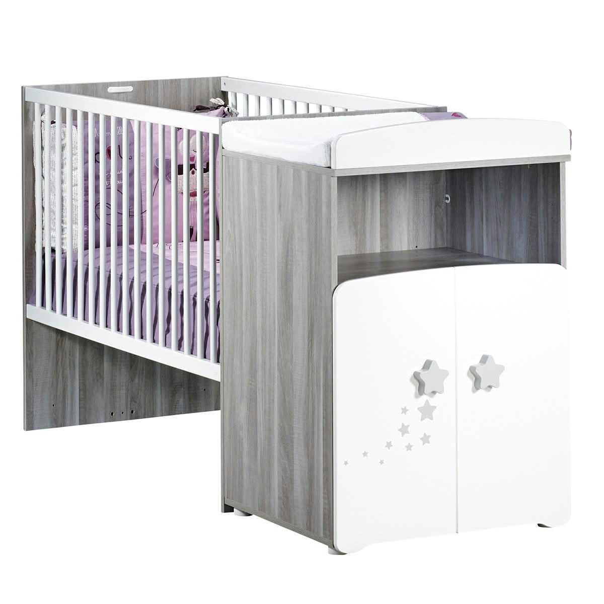 NAO - Lit combiné évolutif 120x60 en 90x190 en bois