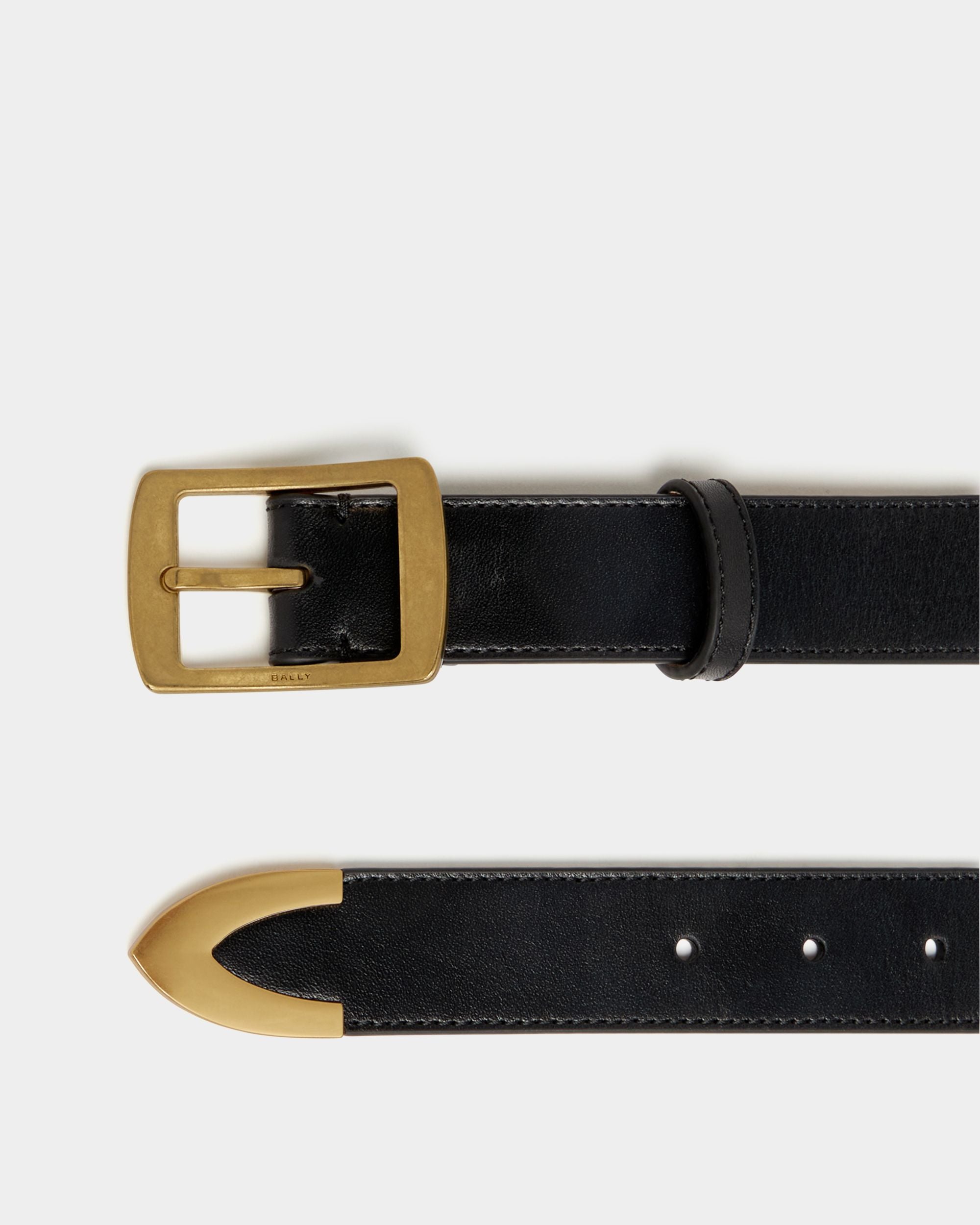 Glen 30 mm Gürtel aus schwarzem Leder