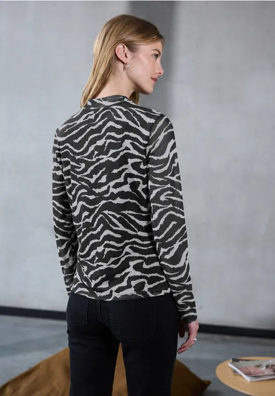Gemustertes Mesh-Shirt