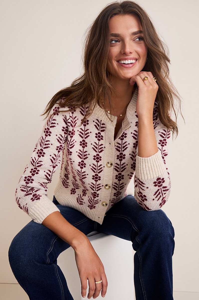 Lea Floral Button Down Cardigan