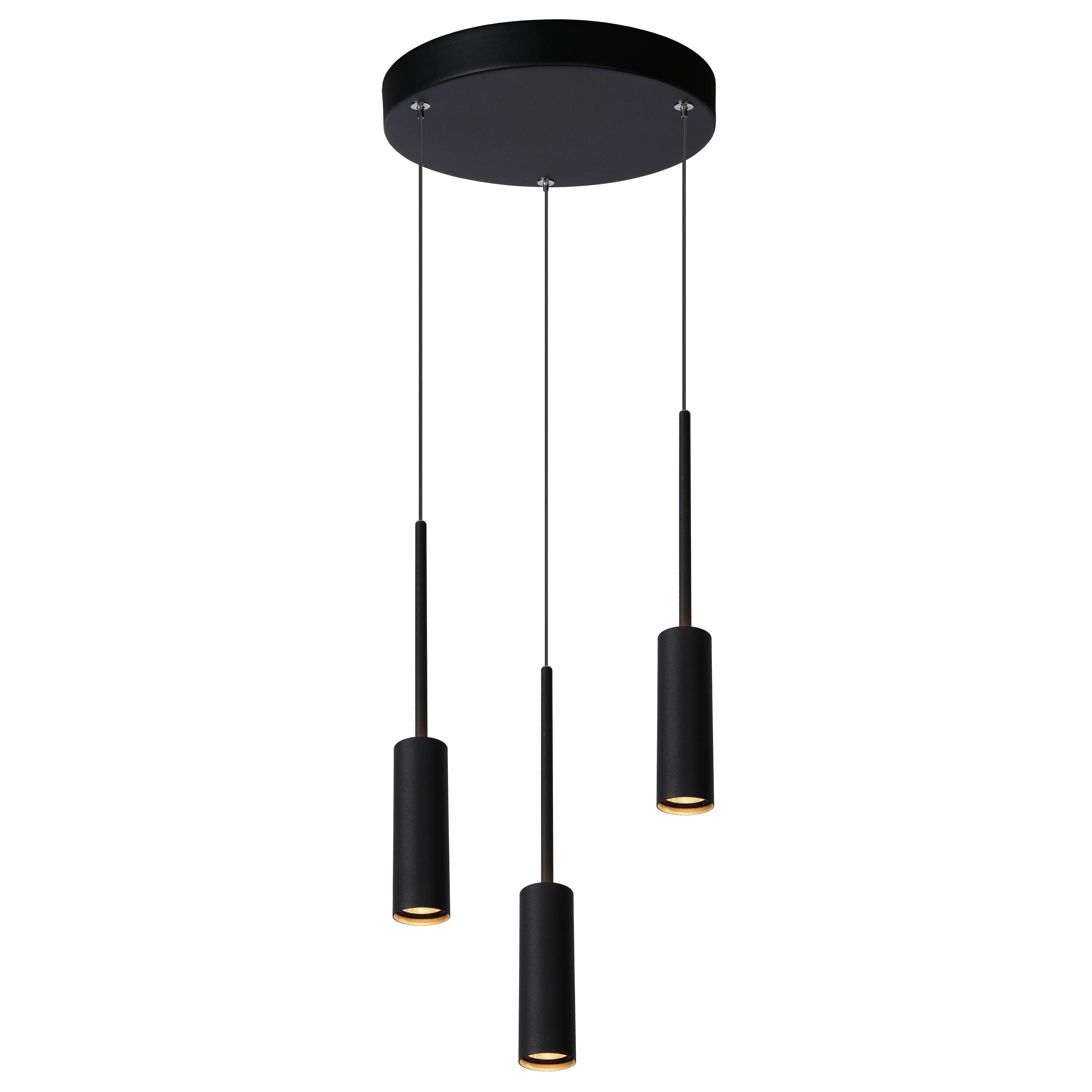 Tubule 3 cluster hanglamp LED Ø26 zwart