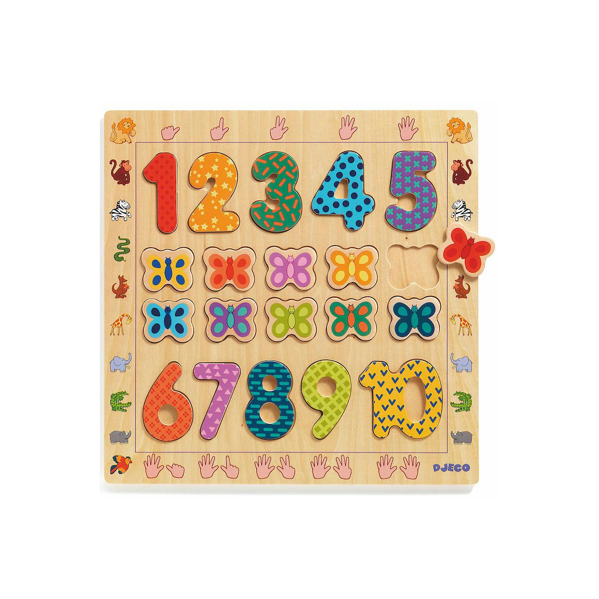 - Puzzle éducatif bois chiffres 1-10