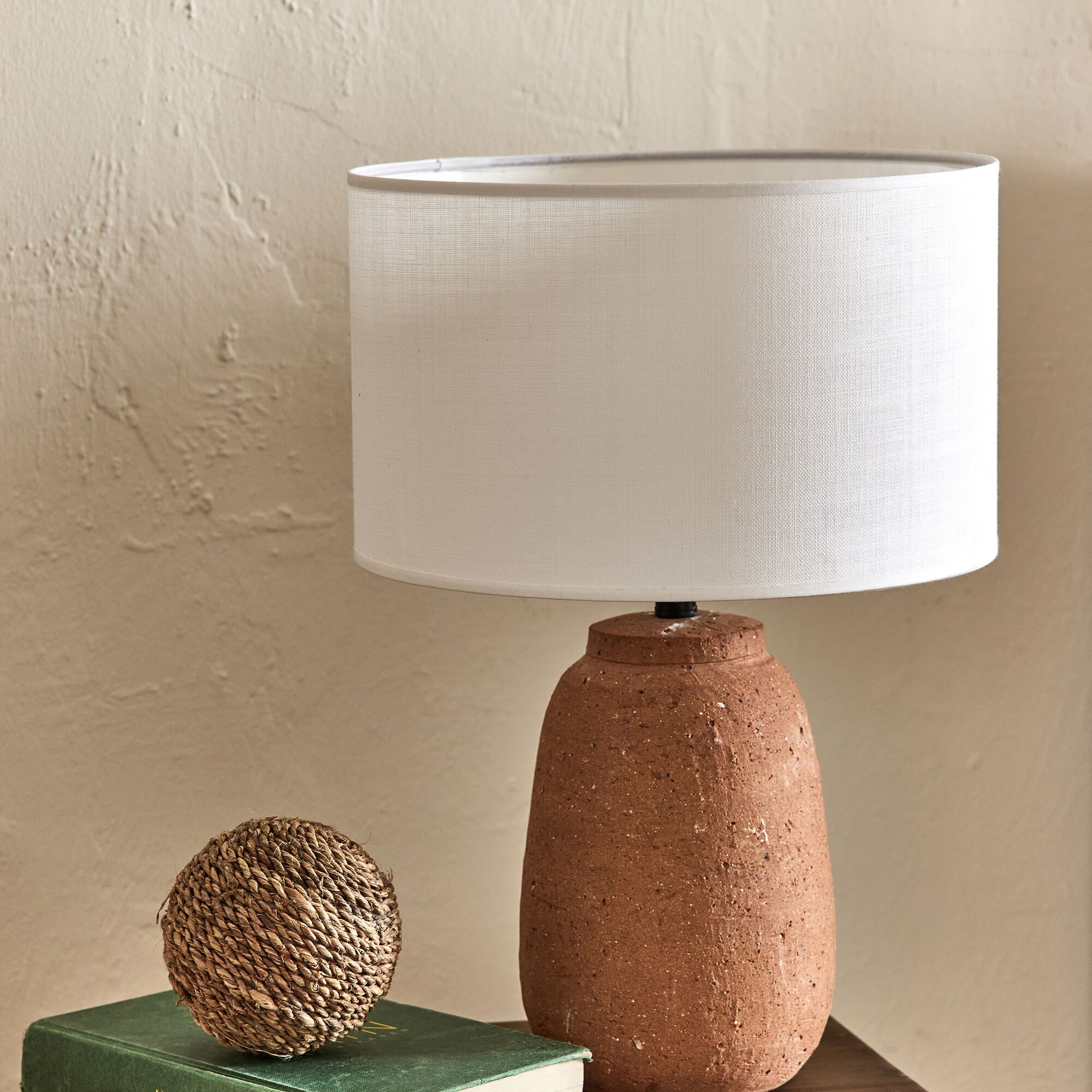 MISTRAL - Abat-jour en coton D30cm - blanc capelan