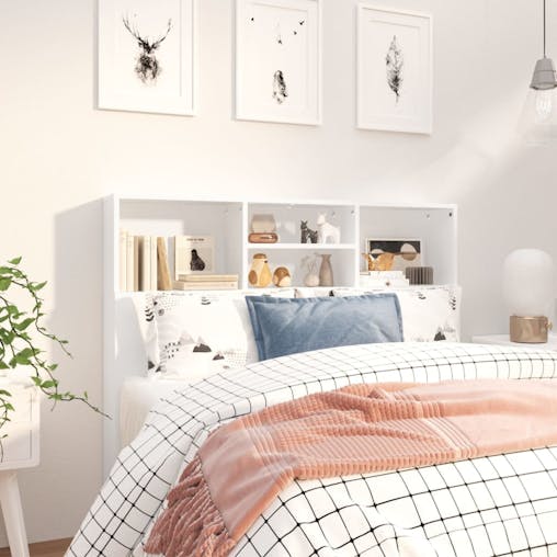 NNEVL Headboard Cabinet White 120x19x103.5 cm