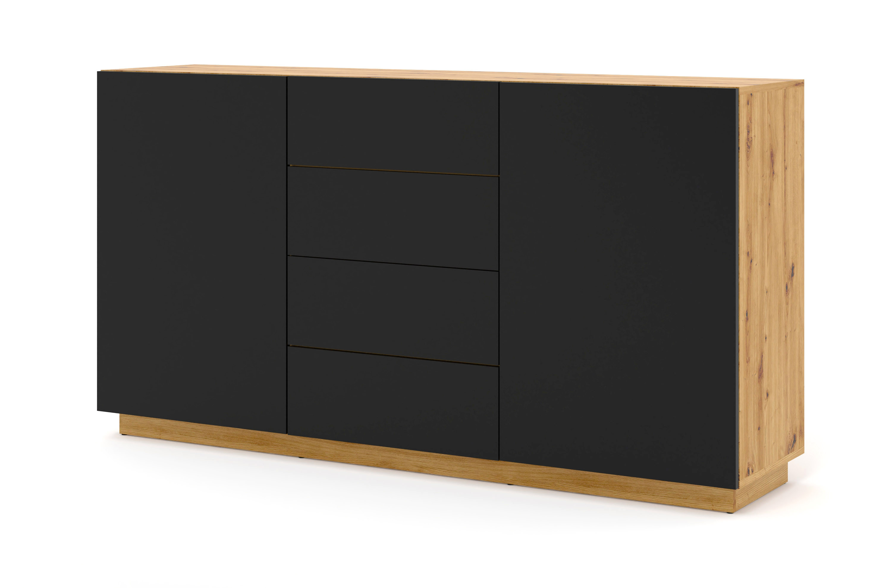 Komoda AURA KOM2D4S 164 dąb artisan / czarny mat