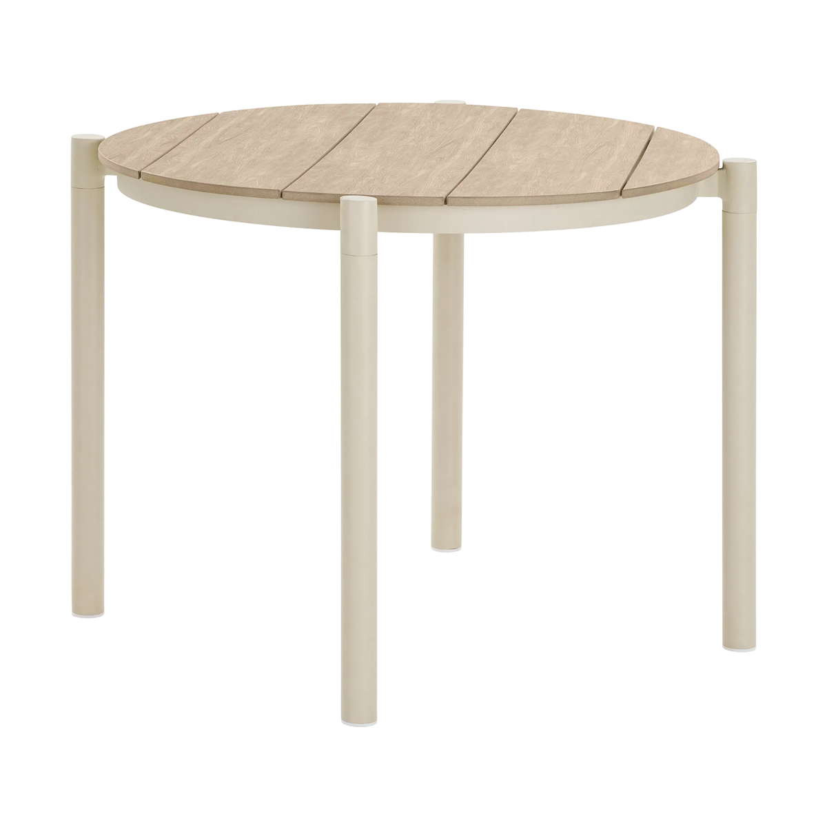 Artichok Aliana aluminum tuintafel met houtlook zand - Ø90 x 74 cm