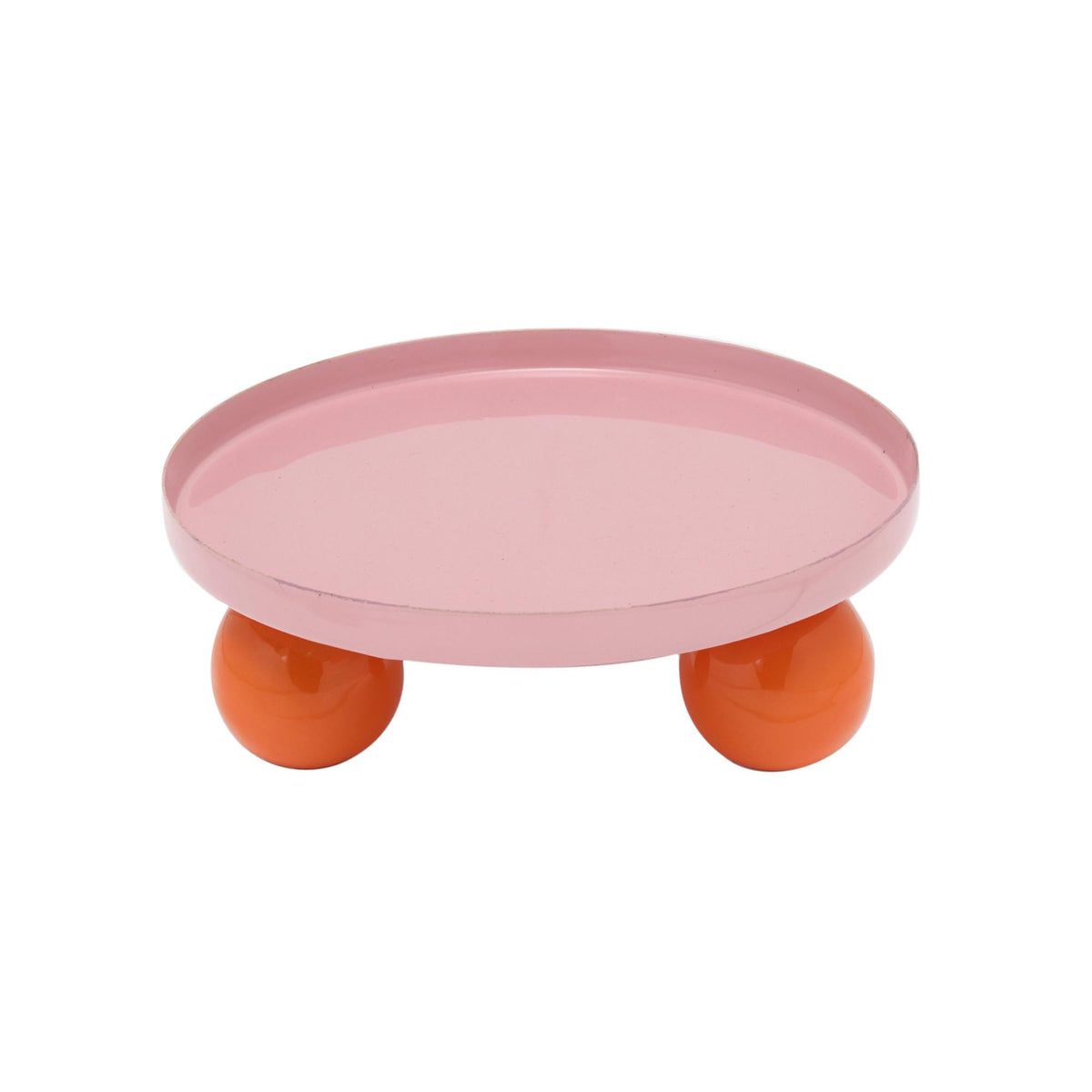 Present Time dienblad Double Funky Round - roze - Ø20cm