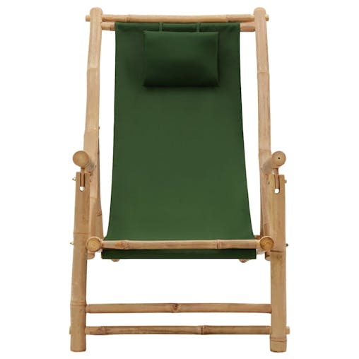NNEVL Deck Chair Bamboo and Canvas Green
