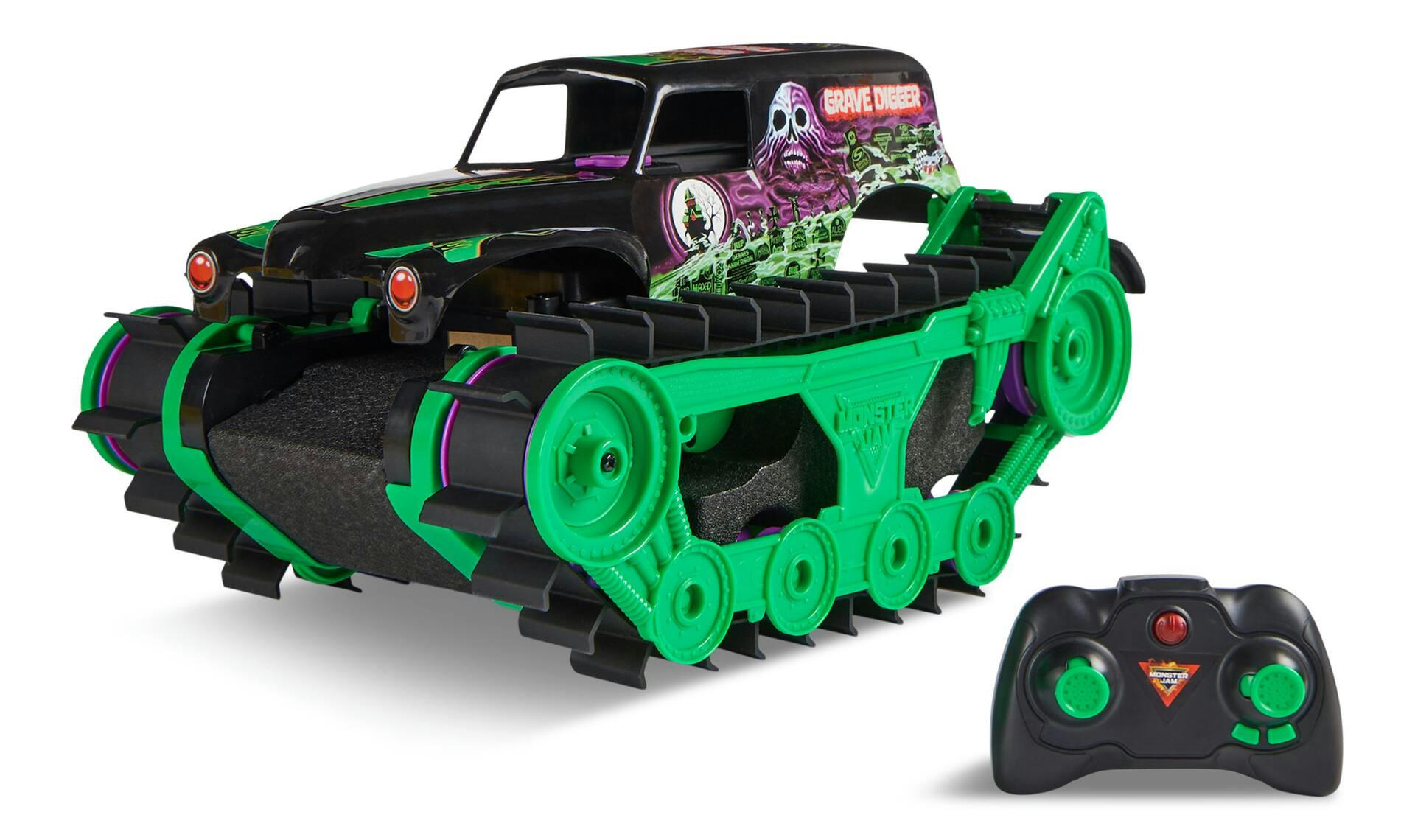 Monster Jam Grave Digger Trax Remote-Controlled Truck, Ages 4+