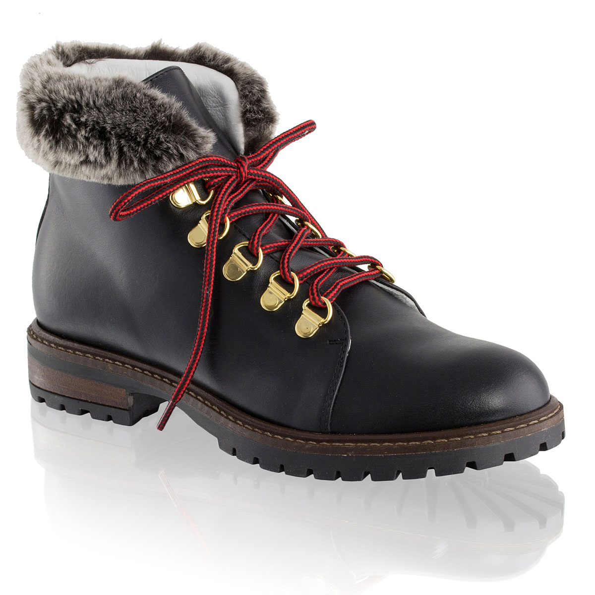 Russell & Bromley LA SINGLA Faux Fur Hiking Boot