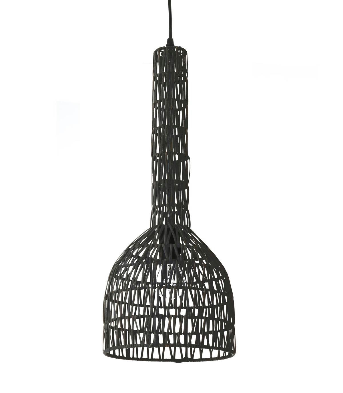 LAILA - Suspension en rotin noir d. 23 cm