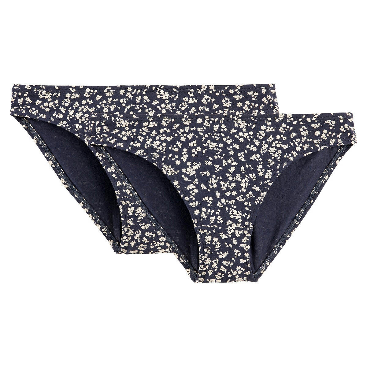 Lot de 2 slips en coton imprimé fleuri