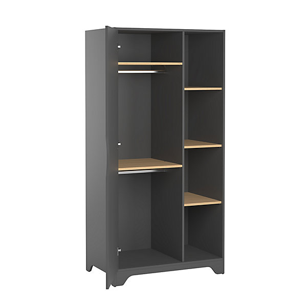 Armoire 1 porte Vox Leaf Gris et bois