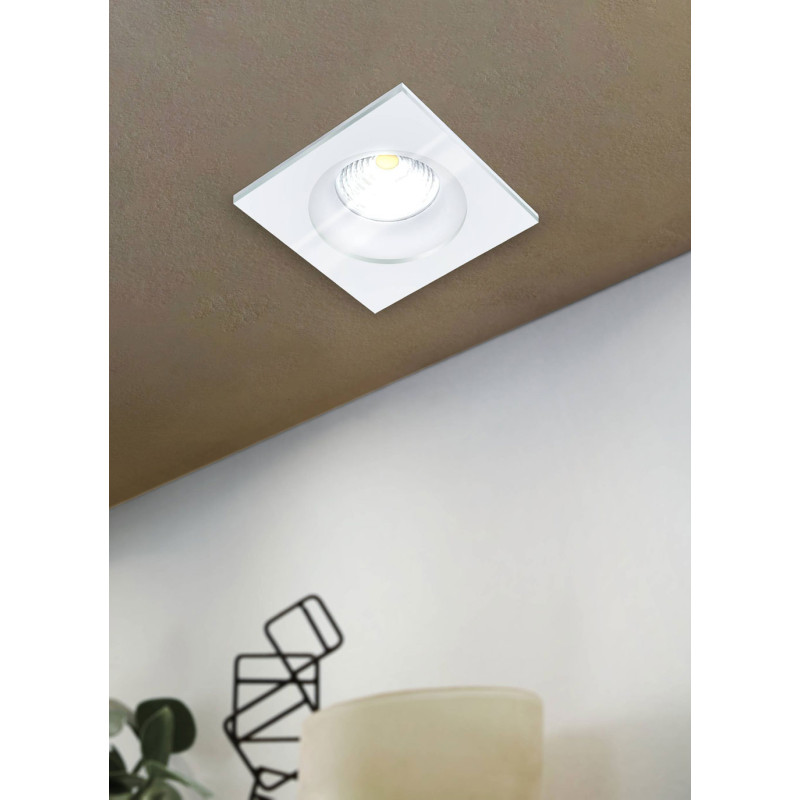 Spot encastrable LED Salabate carré blanc dimmable blanc neutre 8,8 x 8,8 cm 6 W EGLO