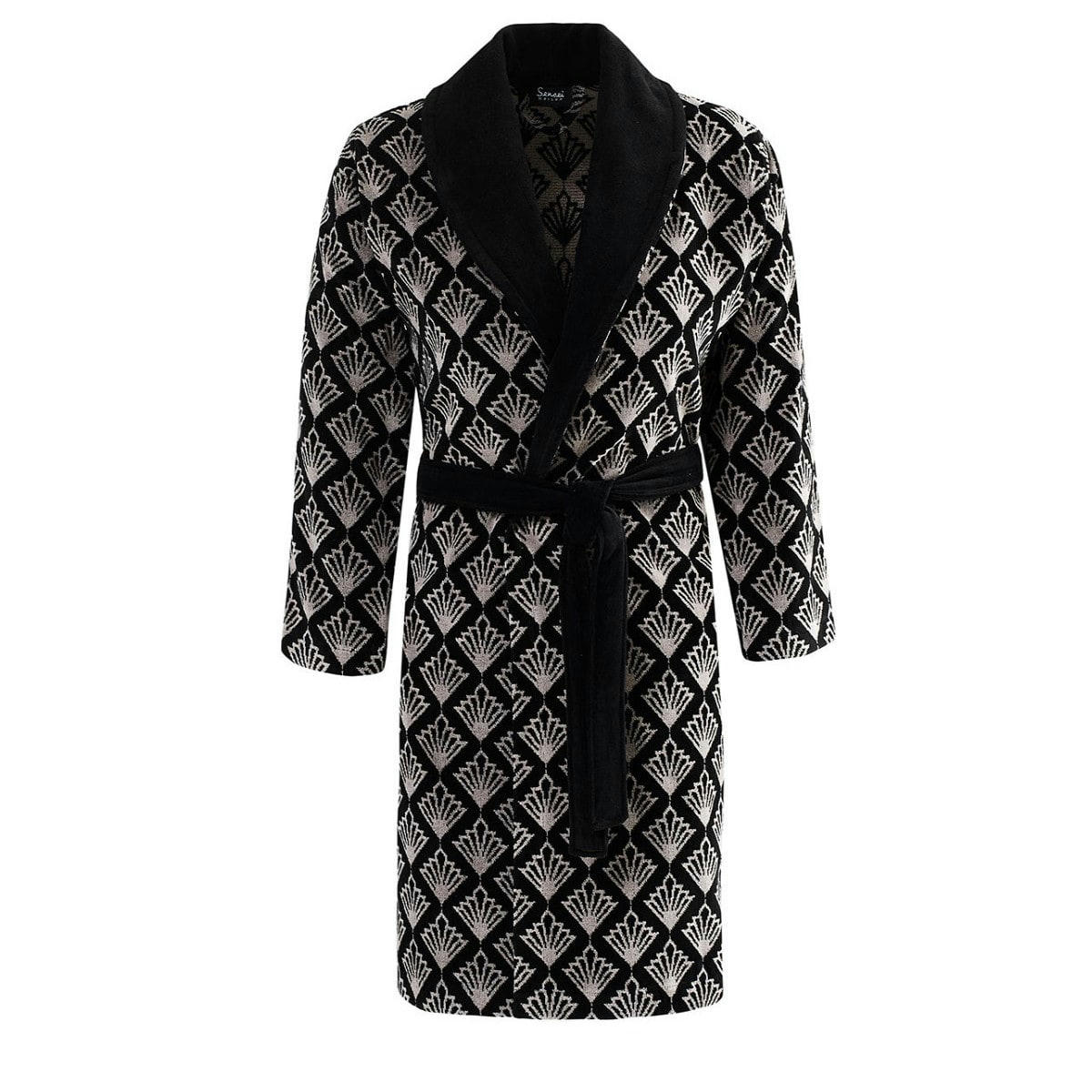 PALIMA - Peignoir col châle velours milong  noir S