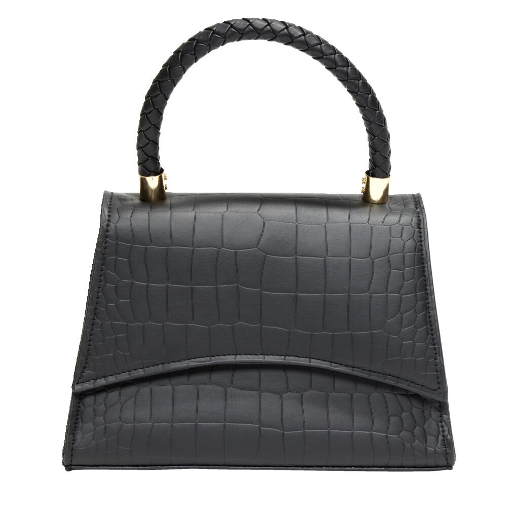Sac à main simili effet croco avec bandoulière amovible 21x8xH15cm - 3 modèles