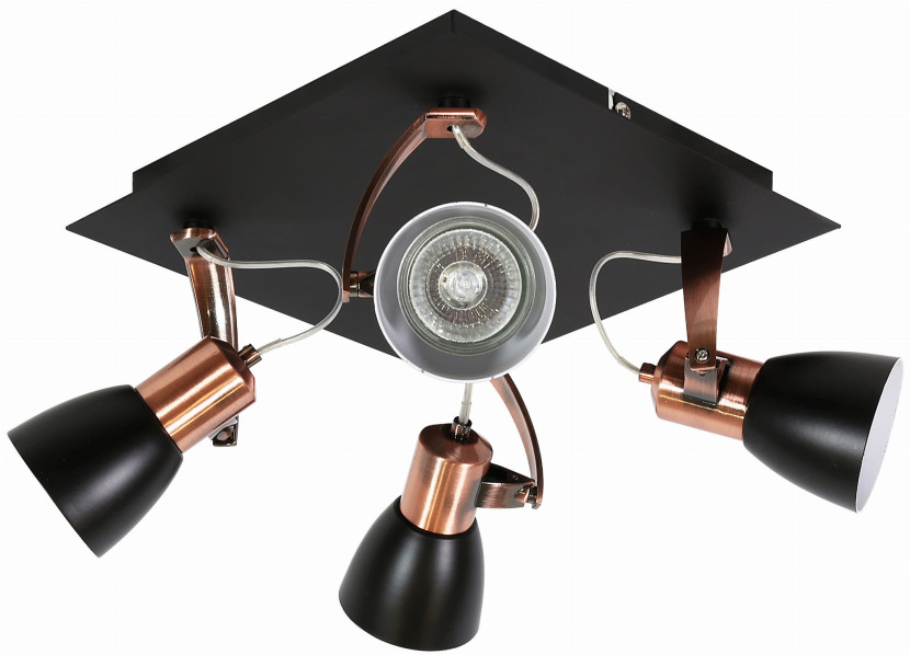 Lampa sufitowa czarno-miedziana MARKUS 4xGU10x50W Candellux