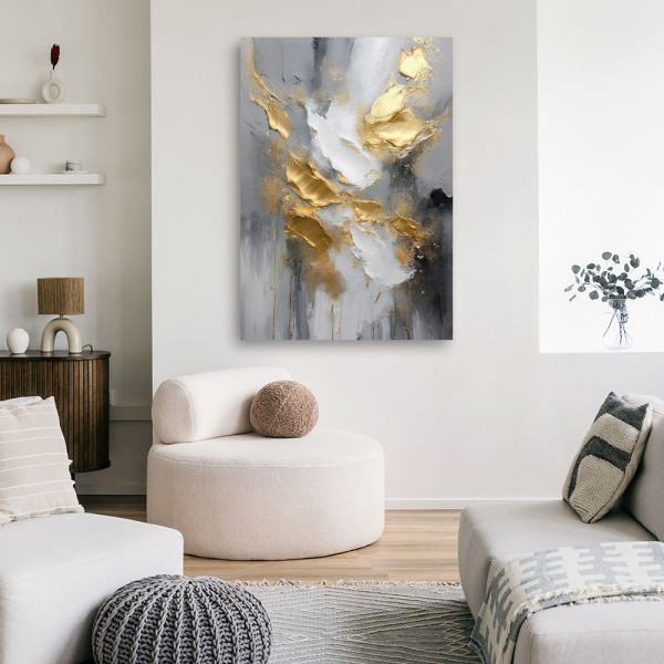 Feeby Obraz na płótnie, Marmur Glamour Tekstura Złoty 40x60